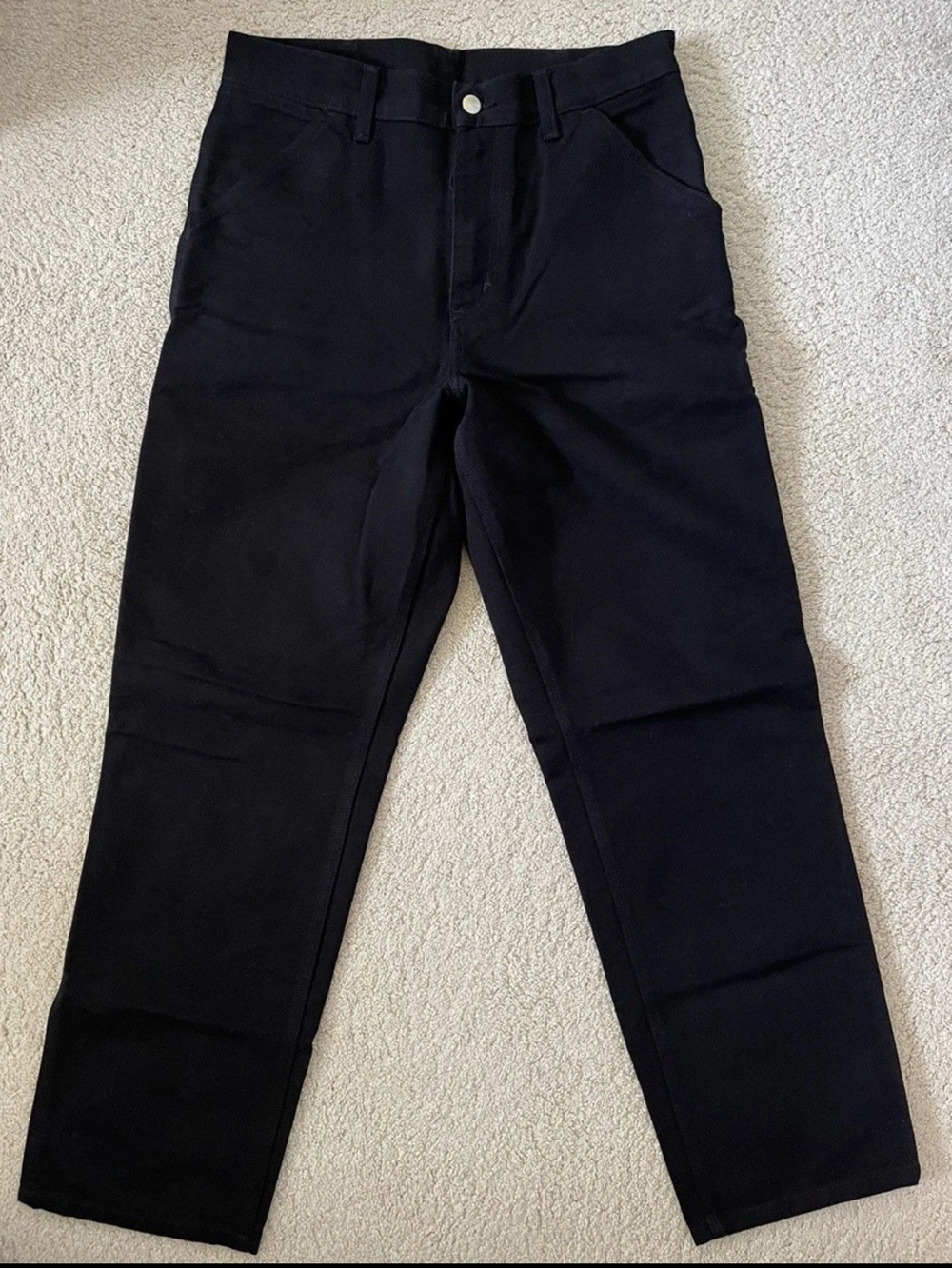 CARHARTT WORK IN PROGRESS Black Organic Cotton Trousers 30X32
